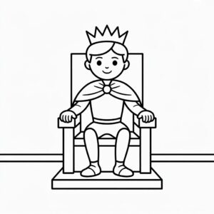 PDF kleurplaat prins op de troon