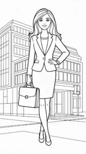 Page de coloriage Barbie business à imprimer gratuitement
