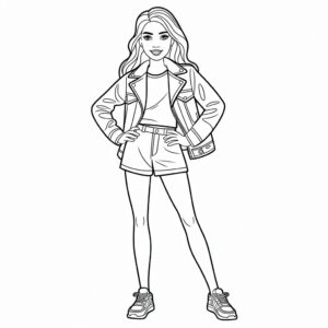 Page de coloriage Barbie tendance à imprimer gratuitement