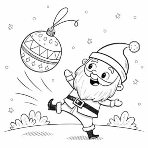 Pallina di Natale con Babbo Natale da colorare
