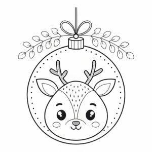 Palline con renna da stampare e colorare