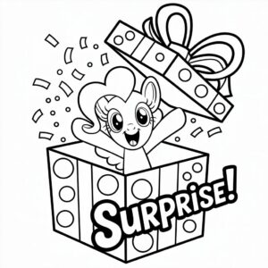 Pinkie uit cadeau doos kleurplaten