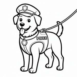 Polizeihund Ausmalvorlage kostenlos und einfach