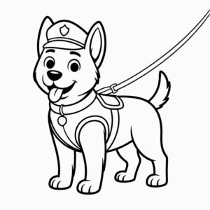 Polizeihund Malbild zum Drucken