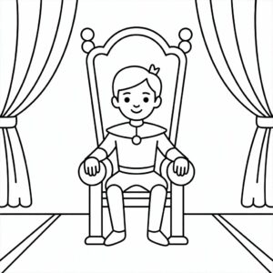 Prins op de troon kleurplaat gratis