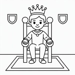 Prins op de troon print en kleur