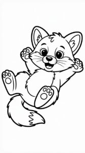 Printbare schattige vosjes kleurplaat