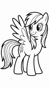 Rainbow Dash met glimlach kleurplaat