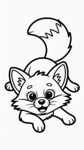 Schattige vosjes kleurplaat PDF