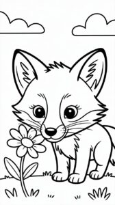 Schattige vosjes kleurplaat om te printen