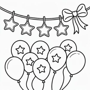 Sterne als Dekoration Ausmalbild PDF