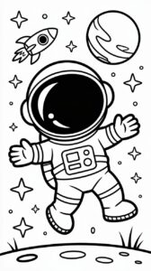 Sterne im Weltraum Ausmalbild PDF