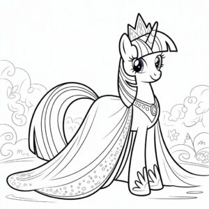 Twilight Sparkle als Prinses – Gratis Kleurplaat