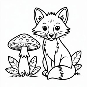 Vos in de herfst kleurplaat om te downloaden
