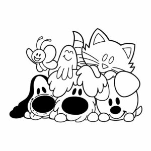 Amigos de Woezel y Pip: páginas para colorear gratis