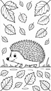 Waldbewohner im Herbst Ausmalbild kostenlos als PDF