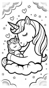 coloriage bebe licorne