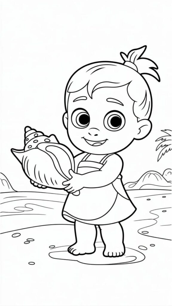 coloriage vaiana bebe