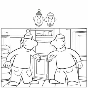 Buurman en Buurman: lámina para colorear de fiesta