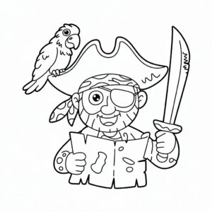 coloriage de bateau de pirate