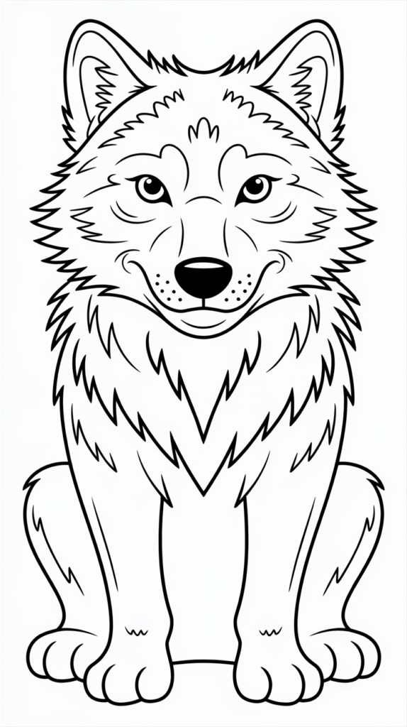 wolf kleurplaat voor volwassenen