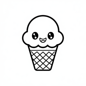 coloriage kawaii nourriture glace