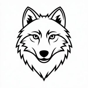 kleurplaat wolf kop