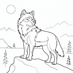 kleurplaat boze wolf