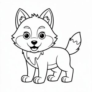 huilende wolf kleurplaat