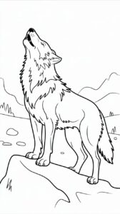 lupo da colorare per bambini