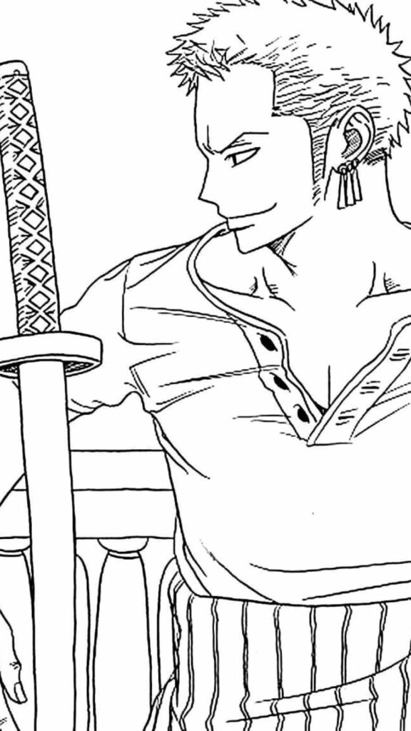 coloriage one piece zoro