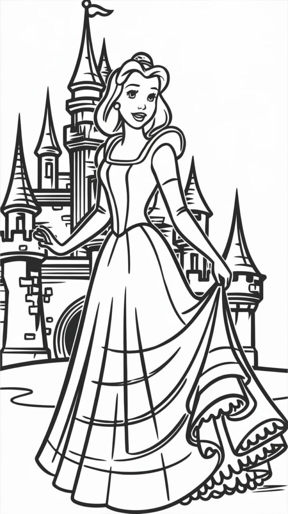 disney prinses belle kleurplaat