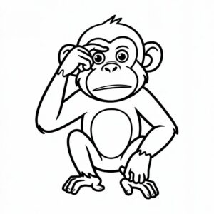 kleurplaat aap