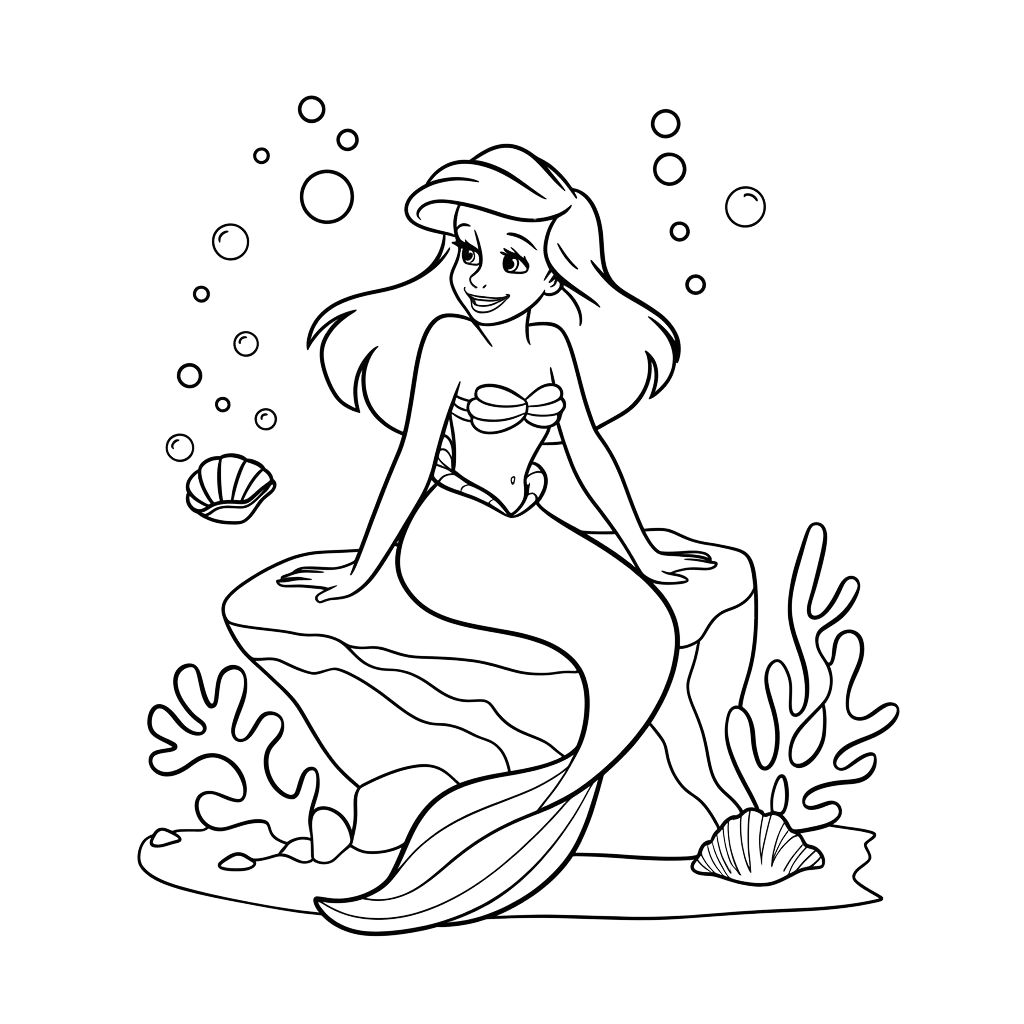 disney princess ariel coloring pages