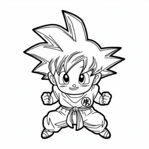 dragon ball z goku kleurplaat