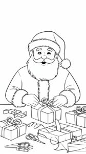 Ilmainen värityssivu Joulupukille