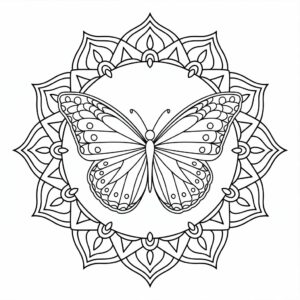 Gratis farvelæggeark med sommerfugle