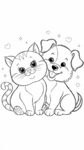 coloriage chats et chiens