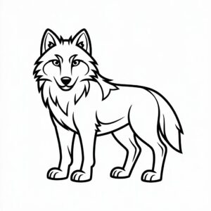 kleurplaat dieren moeilijk wolf