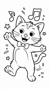 coloriage de chat mignon