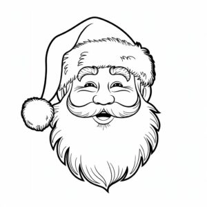 Joulupukin pään värityssivu