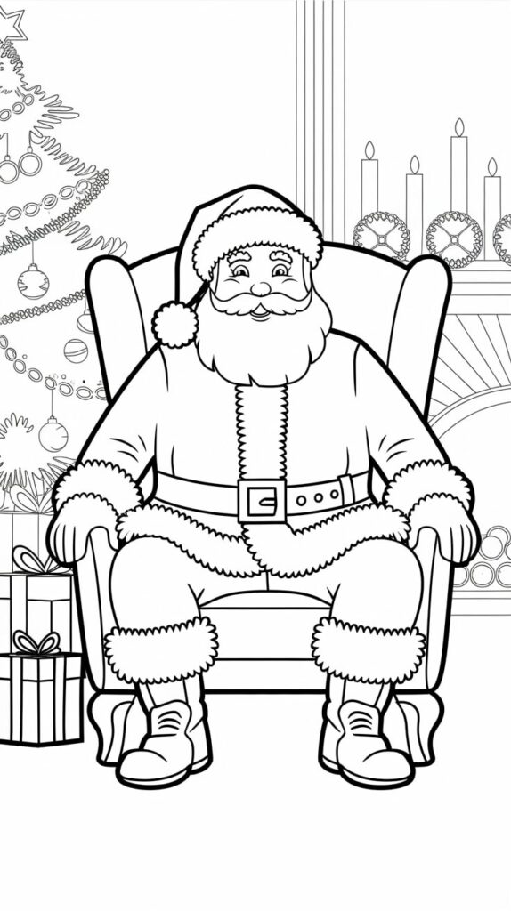 desenho de natal para colorir papai noel