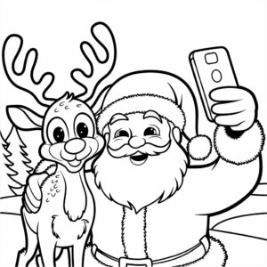 Joulupukin poron värityssivu