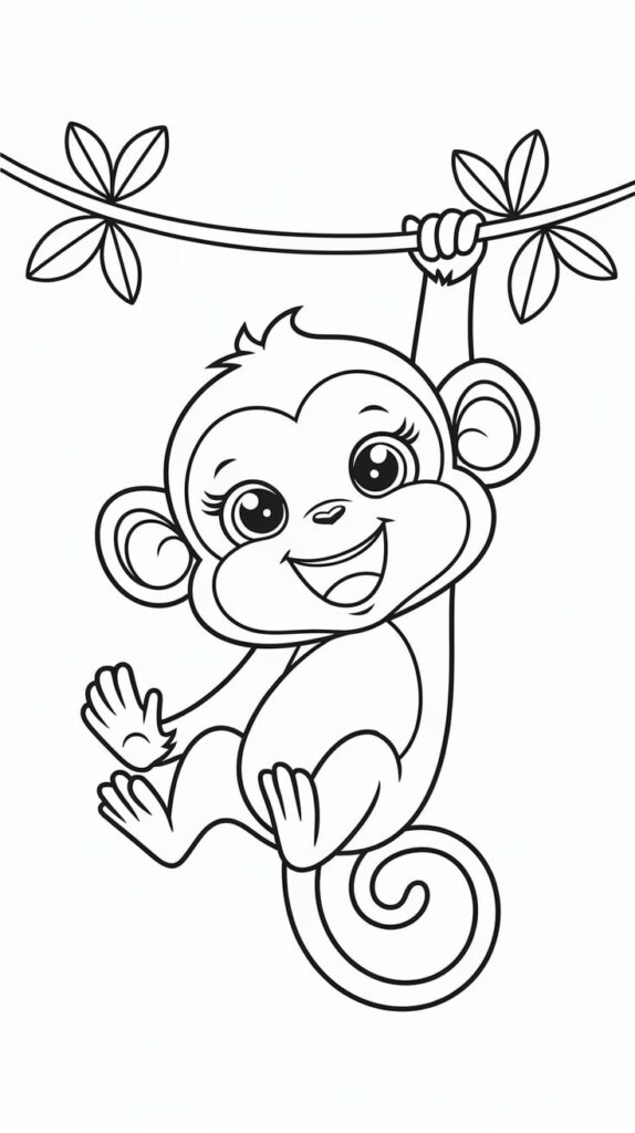 affe ausmalbild kostenlos