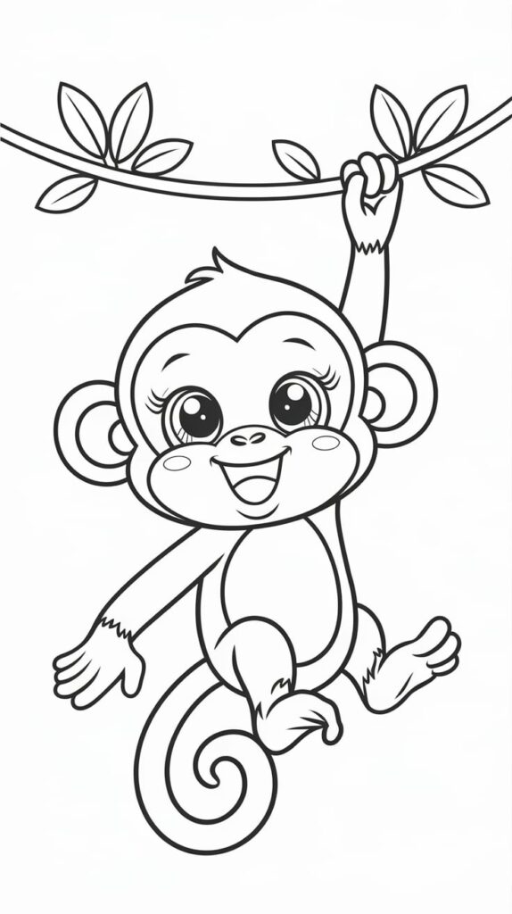 affe ausmalbild einfach