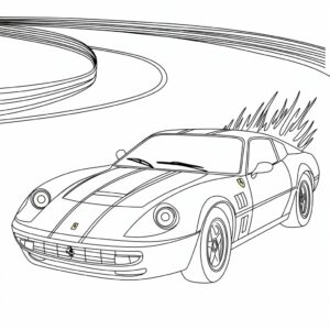 kleurplaat auto ferrari