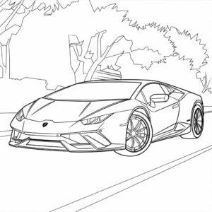 kleurplaat auto lamborghini