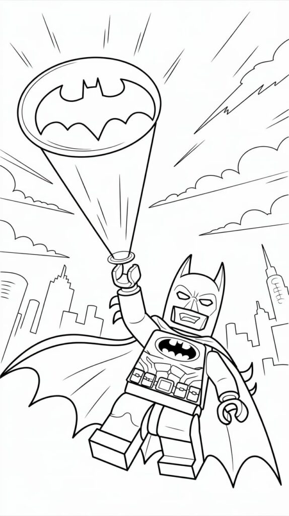kleurplaat batman lego