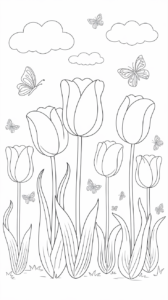 coloriage fleurs printemps à imprimer