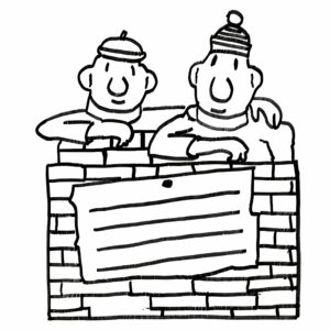 Página para colorear: el vecino y su cumpleaños